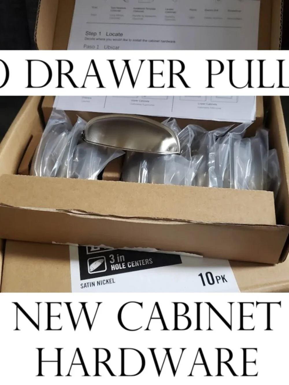 New 20 PACK SET Drawer Kitchen Cabinets Pull Cup Bin Hardware Pulls Handles Hand